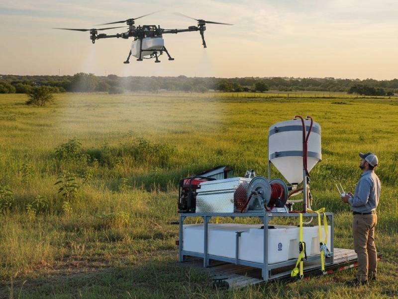 Drone-based mesquite vegetation control on a Texas ranch